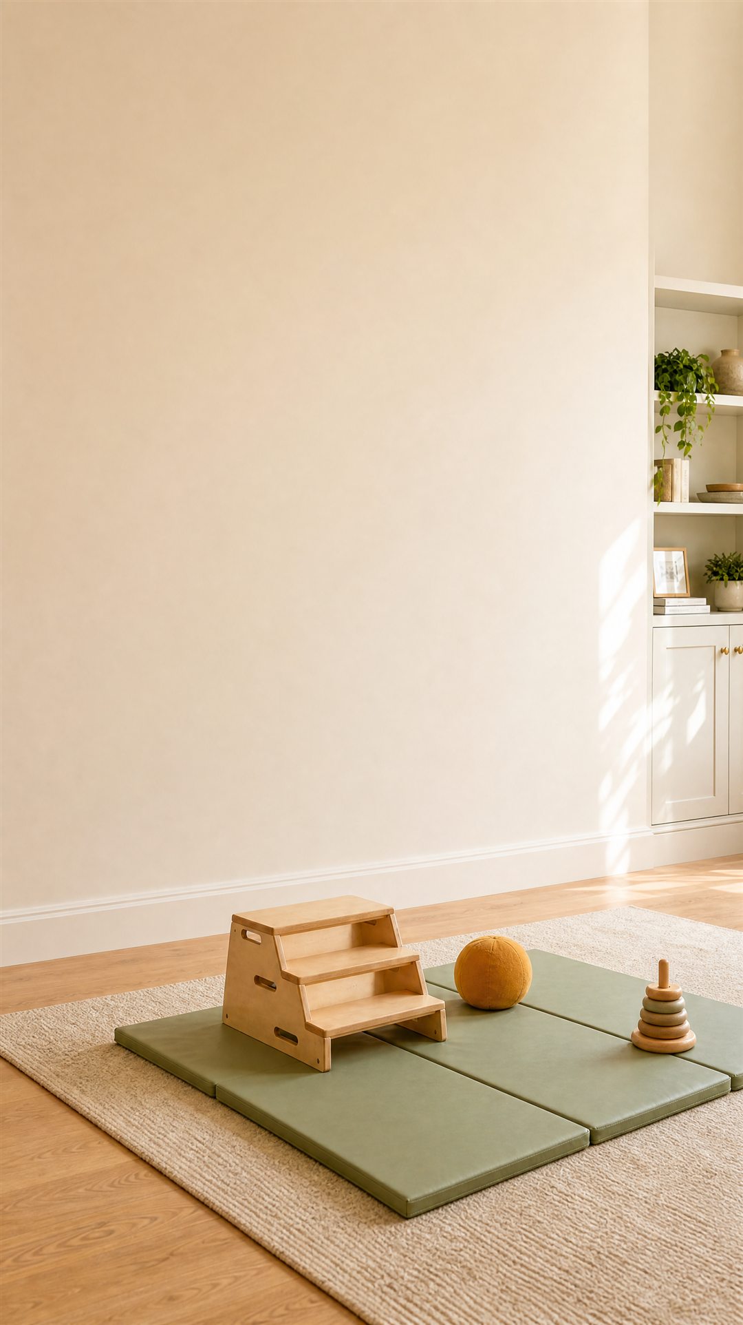 A calm home setting prepared for a paediatric physiotherapy visit